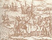 Columbia disembark pa Haiti with they royal spear in hand, unknow artist